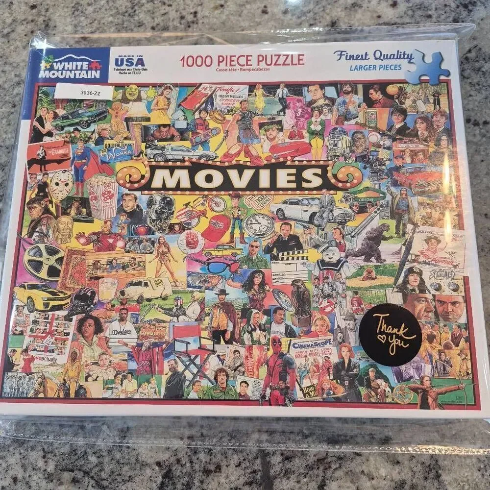 White Mountain Movies 1000 pc Jigsaw Puzzle, USED